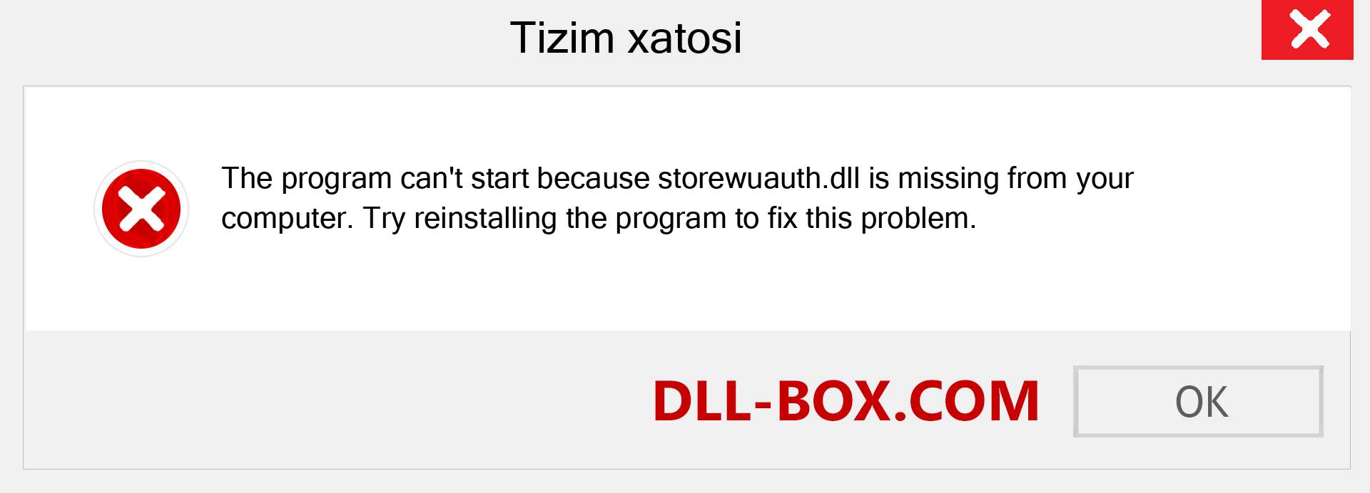 storewuauth.dll fayli yo'qolganmi?. Windows 7, 8, 10 uchun yuklab olish - Windowsda storewuauth dll etishmayotgan xatoni tuzating, rasmlar, rasmlar